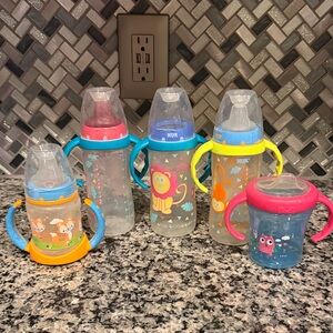 Colorful NUK Baby Bottles and Sippy Cup Set